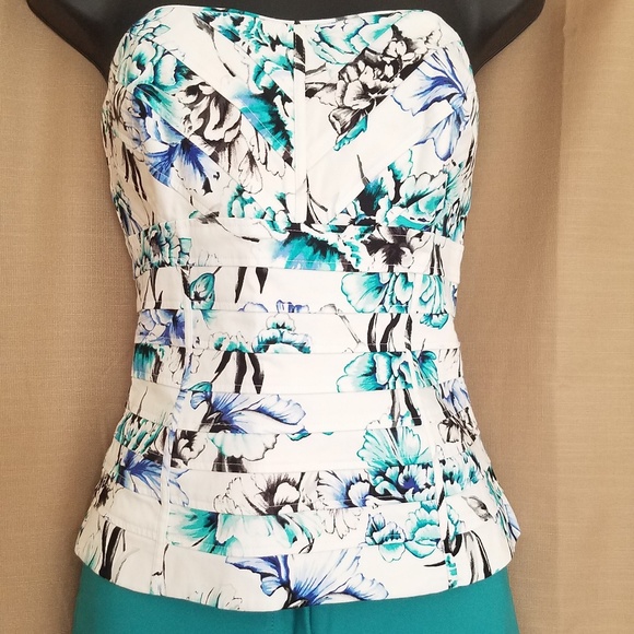 White House Black Market Tops - White House Black Market floral Corset Top